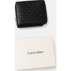 Calvin Klein Emblem Emboss Zip Billford ανδρικό δερμάτινο πορτοφόλι μαύρο LV04D1088G-UB1