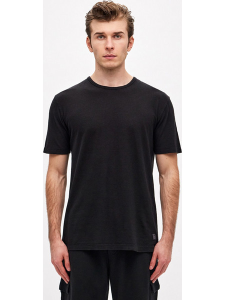 DIRTY LAUNDRY Linen T-Shirt BLACK ΜΑΥΡΟ