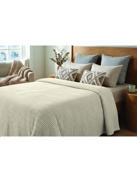 Κουβέρτα πικέ Σχ.Pablo 100% cotton Light Grey 240x260cm