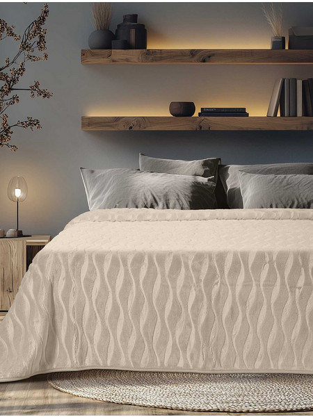 Κουβέρτα SNUGGLE BEIGE Κουβέρτα μονή: 160 x 220 εκ