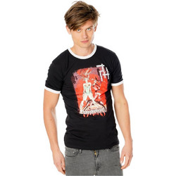 Gotham City Sirens T-Shirt Crossword Black Ringer Size L