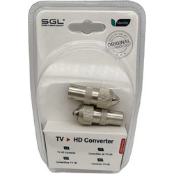 Βύσμα κεραίας TV RF Coaxial - 2pcs - 1male/1female - 1325-2 - 098739