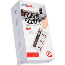 Andowl Πολύπριζο 3 Θέσεων με 5 USB Λευκό LI-Q-688