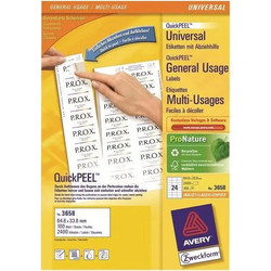 Avery Αυτοκόλλητες Ετικέτες Α4 Ορθογώνιες 3658 64.6x33.8mm