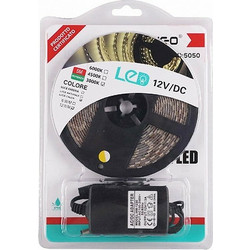 LED Ταινία 12V SMD5050 Θερμό Λευκό 5m 60LED/m με Τροφοδοτικό Arrango
