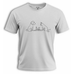 Yuki T-shirt Cat and Dog playing Chess