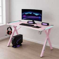 Homeone Gaming Γραφείο 140x60x74cm D2107-PINK