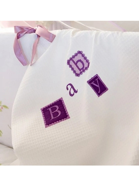 Baby Oliver Des 602 Κουβέρτα Κούνιας Πικέ 100x140 Λευκή