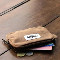 Hindbag Lili Mini Βαμβακερό Γυναικείο Πορτοφόλι Κανελί