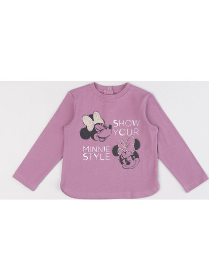 βρεφική μπλούζα ροζ με τη minnie για κορίτσι
