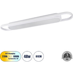 IGOR 61219 Μοντέρνο Φωτιστικό Οροφής LED 48W 5760lm 210 AC 220-240V IP20 Ρυθμιζόμενο Λευκό CCT με On/Off 2700K/4500K/6000K - Lumileds SMD Chip - Λευκό Ματ - Μ81 x Π13 x Υ4.5
