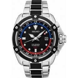 Seiko Velatura Ανδρικό Ρολόι Αυτόματο με Μαύρο Δερμάτινο Λουράκι SUN013P1