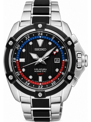Seiko Velatura Ανδρικό Ρολόι Αυτόματο με Μαύρο Δερμάτινο Λουράκι SUN013P1