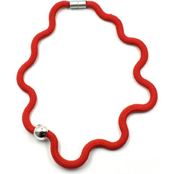 Christina Brampti Κολιέ Κόκκινο Beyond Simplicity Cord K2323- Statement Κομψότητα με Μαγνητικό Κούμπωμα - Christina Brampti