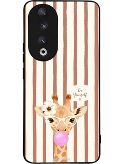 Sonique Stripe Stories Series Θήκη (Honor 90 5G) Καφέ / Καμηλοπάρδαλη με Τσιχλόφουσκα