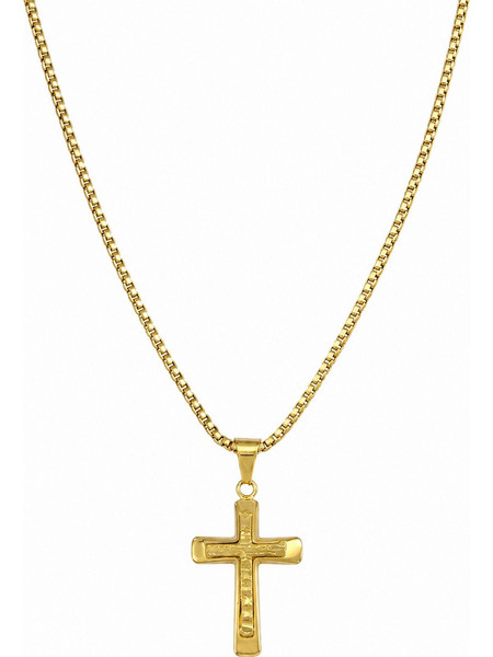 Ghetto Gold Cross Necklace with 50cm Chain