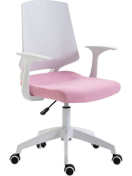 Zita Plus BS1150-W Καρέκλα Γραφείου Άσπρη Ροζ 01.0038
