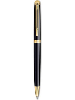 Waterman Hemisphere Laque Black GT + Leather Pouch Σετ Στυλό Διαρκείας 0.7mm Μαύρο