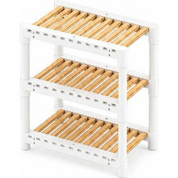 Ράφι Οργάνωσης Κουζίνας Zenna 338MSK1003 35x18x38cm Natural-White Hermia Ξύλο,Πλαστικό