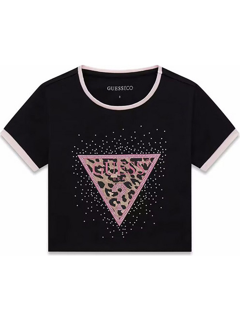 Guess Crop Παιδικό T-Shirt Κοντομάνικο Μαύρο J6YI11K3716-JBLK