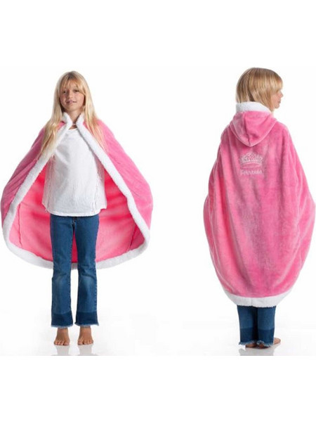 BAKAJI Κουβέρτα Fleece Καγκουρό Πριγκίπισσα με Κουκούλα Ροζ 02826013