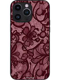 Sonique Diva Series Back Cover Μπορντό Δαντέλα (iPhone 14 Pro Max)