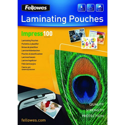 Fellowes A4 Glossy 100 Micron Laminating Pouch - 100 pack 5351111