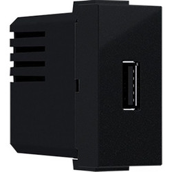 Acaelec Modys Πρίζα Τροφοδοσίας 1xUSB 1 Στοιχείου 1P IP20 230V 50Hz 0.3A 5V DC 1.2A Μαύρο Ματ (10101412354)