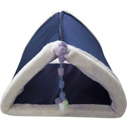 Robert Shop Collection Triangular Pet Bed with Zipper Blue