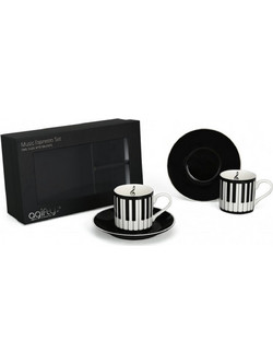 ΜUSIC GIFT Keyboard Σετ 2 ΤΜΧ Φλιτζάνια Espresso 110 ML με Συσκευασία Δώρου
