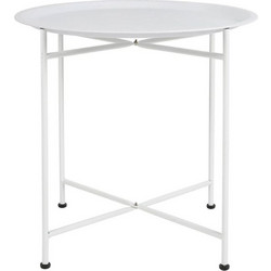 Ostaria Τραπεζάκι Σαλονιού Μεταλλικό Λευκό 50x47x47cm 35479