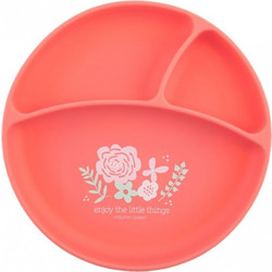Stephen Joseph Πιάτο Σιλικόνης με Χωρίσματα Coral Flower