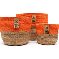 Set of 3 Cotton Rope Storage Baskets - White