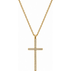 Ghetto Gold Cross Necklace with Thin Chain 40cm