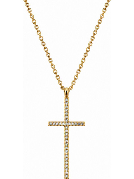 Ghetto Gold Cross Necklace with Thin Chain 40cm
