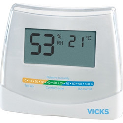 Vicks V70 EMEA Θερμόμετρo & Υγρασιόμετρo Επιτοίχιο για Χρήση σε Εσωτερικό Χώρο