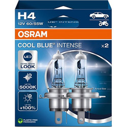 Λάμπες H4 Cool Blue Intense Osram 12V 60/55W 5000K έως +100% φως 2τμχ | OSRAM 64193CBN-2HB