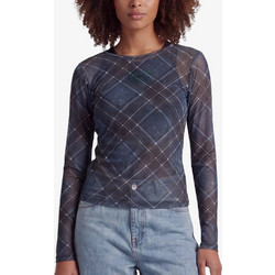 KARL KANI Women Signature Check Mesh Longsleeve - MULTI - KW263-017-1