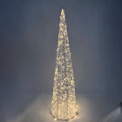 GLIM XMAS ΔΕΝΤΡΟ ΜΕ LED 16x16x60cm ΣΙΔΕΡΟ ΛΕΥΚΟ PET 1τμχ