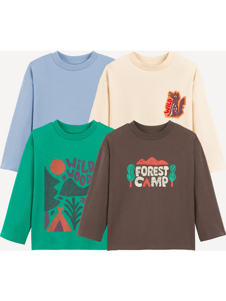 Σετ 4 μακρυμάνικα T-shirts με τύπωμα