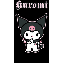 Hello Kitty Kuromi Black Πετσέτα Μπάνιου και Θαλάσσης 70x140 εκ