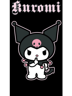 Hello Kitty Kuromi Black Πετσέτα Μπάνιου & Θαλάσσης 100% Βαμβάκι 70x140 εκ