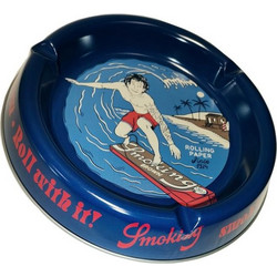 ΣΤΑΧΤΟΔΟΧΕΙΟ SMOKING ROLL WITH IT SURF (BLUE) 20cm ΜΕΓΑΛΟ METAL ASHTRAY 8414775021979