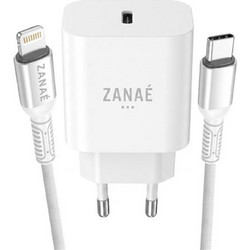 Zanae φορτιστής ρεύματος 20 watt με καλώδιο 1.2m USB C σε Lighting με τεχνολογία Power Delivery