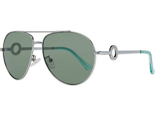 Guess GF0364 10X Γυναικεία Γυαλιά Ηλίου Aviator Μεταλλικά Ασημί με Μαύρο Polarized Φακό
