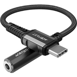 Καλώδιο ήχου Acefast USB Type-C - mini jack 3,5 mm (θηλυκό) 18 cm, DAC, AUX, μαύρο (C1-07 black)