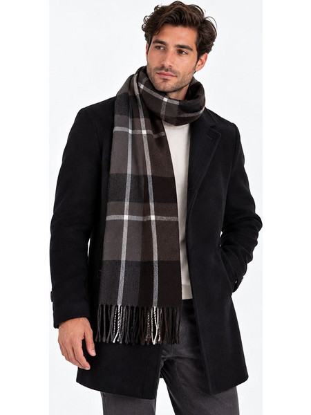 Tiffosi κασκόλ unisex καρό Καφέ