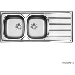 Apell Area 8216 Ένθετος Νεροχύτης Inox Αντιστρεφόμενος Ματ 116x50cm
