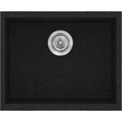 Sanitec Classic 341 Ένθετος Νεροχύτης Γρανίτη Ματ Granite Black 40x50cm