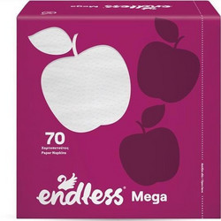 Endless Mega Χαρτοπετσέτα Λευκή 33 Χ 33εκ. 70τμχ